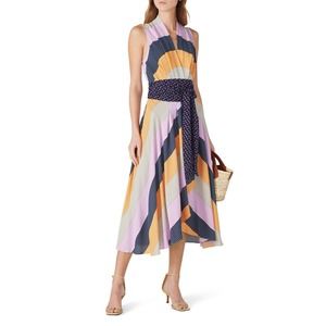 Nicole Miller Pastel Stripe Midi Dress